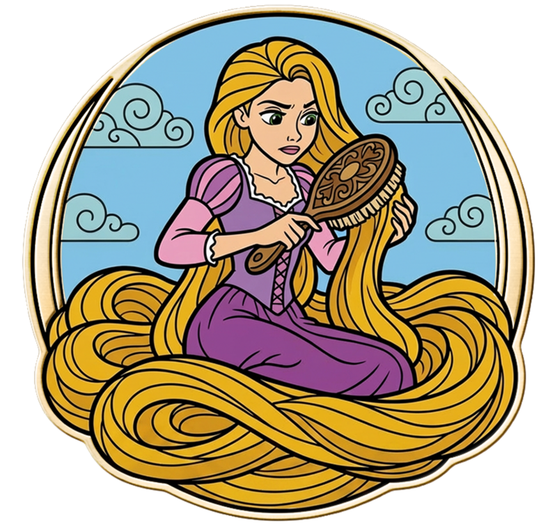 Long Hair Day enamel pin